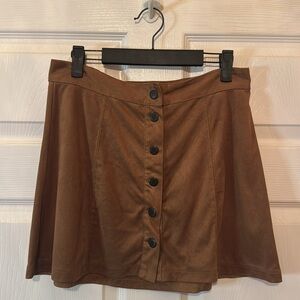 American Eagle Brown Faux Suede Skirt